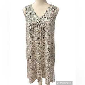 Portocruz Cheetah Sleeveless Button up Rayon Shift Swim Cover-up Beach Dress XL